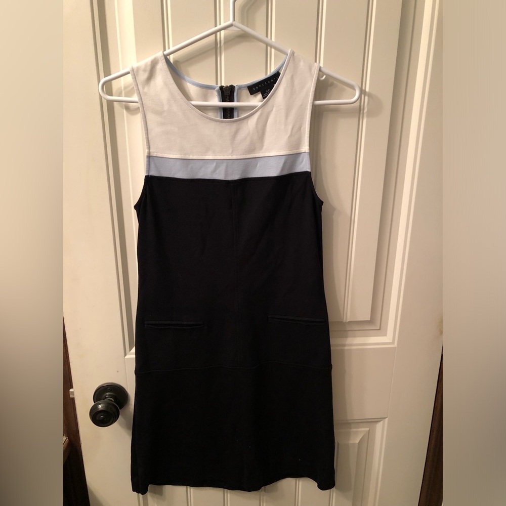 Sanctuary Colorblock Sleeveless Mini Dress - Navy, Light Blue & White